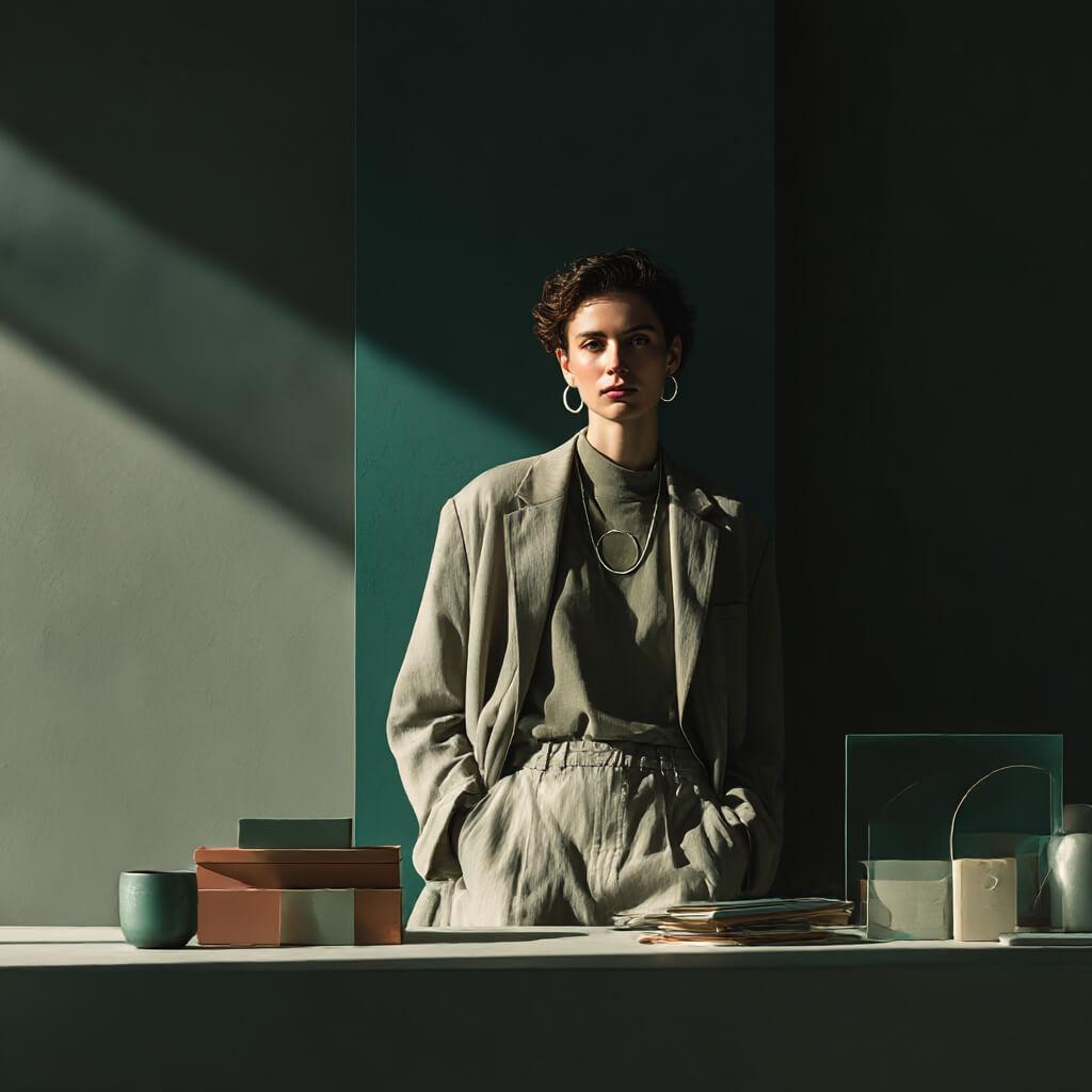 Manifestieren und Wirkung im Human Design - selbstbewusste Frau in modernem Raum - Dr. Birgit Greiner