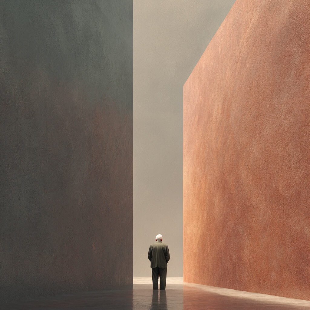 Reflektoren und Umgebung im Human Design - Mann zwischen zwei W&auml;nden - Dr. Birgit Greiner