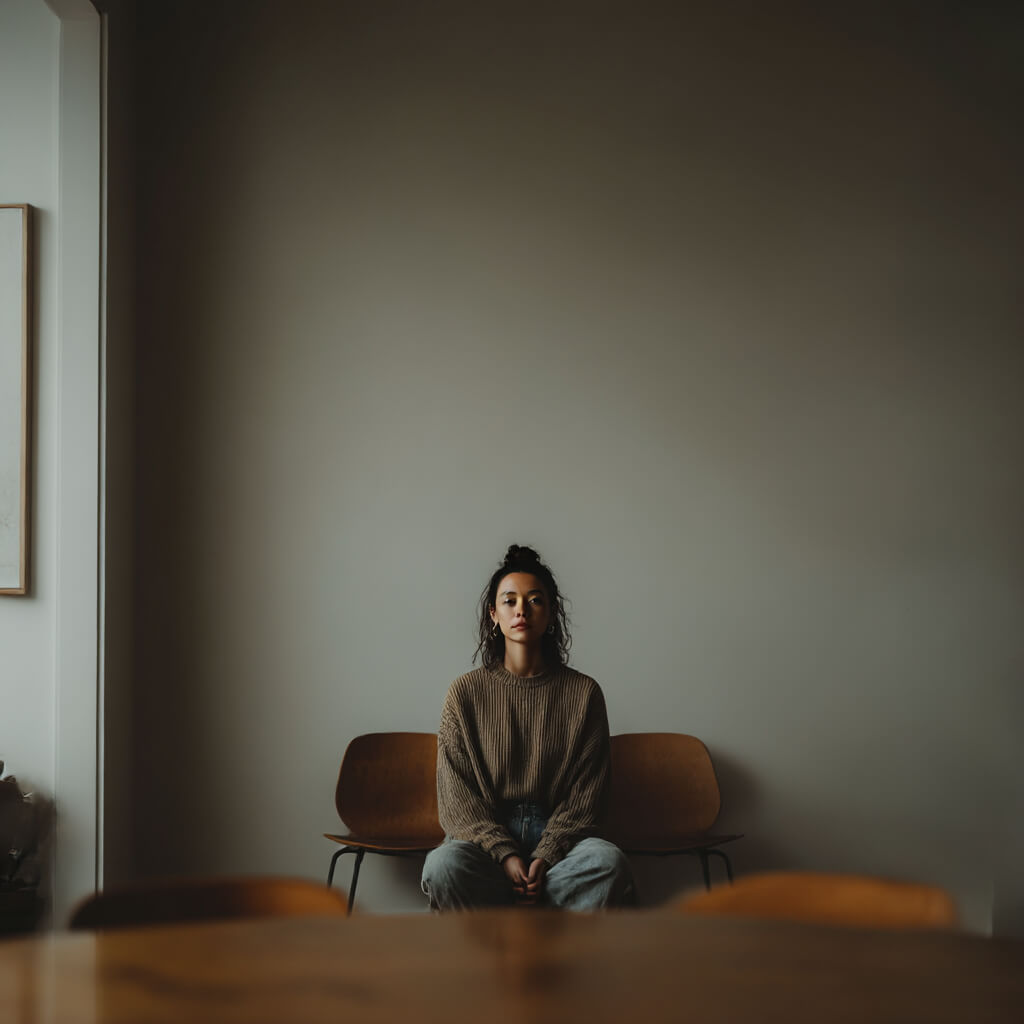 Sakralzentrum und Lebendigkeit im Human Design - Frau sitzt auf Stuhl - Dr. Birgit Greiner