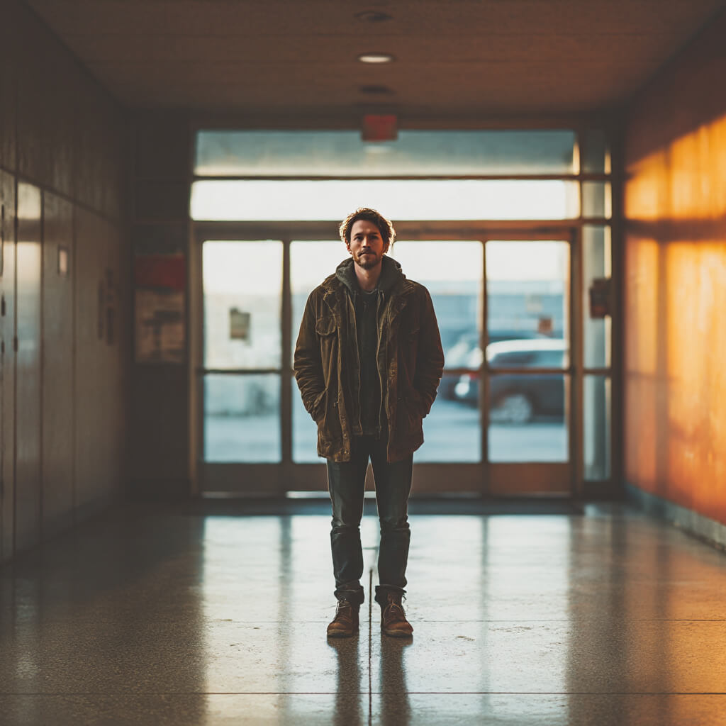 Tor 50 über Werte und Verantwortung im Human Design - Mann steht im Flur- Dr. Birgit Greiner