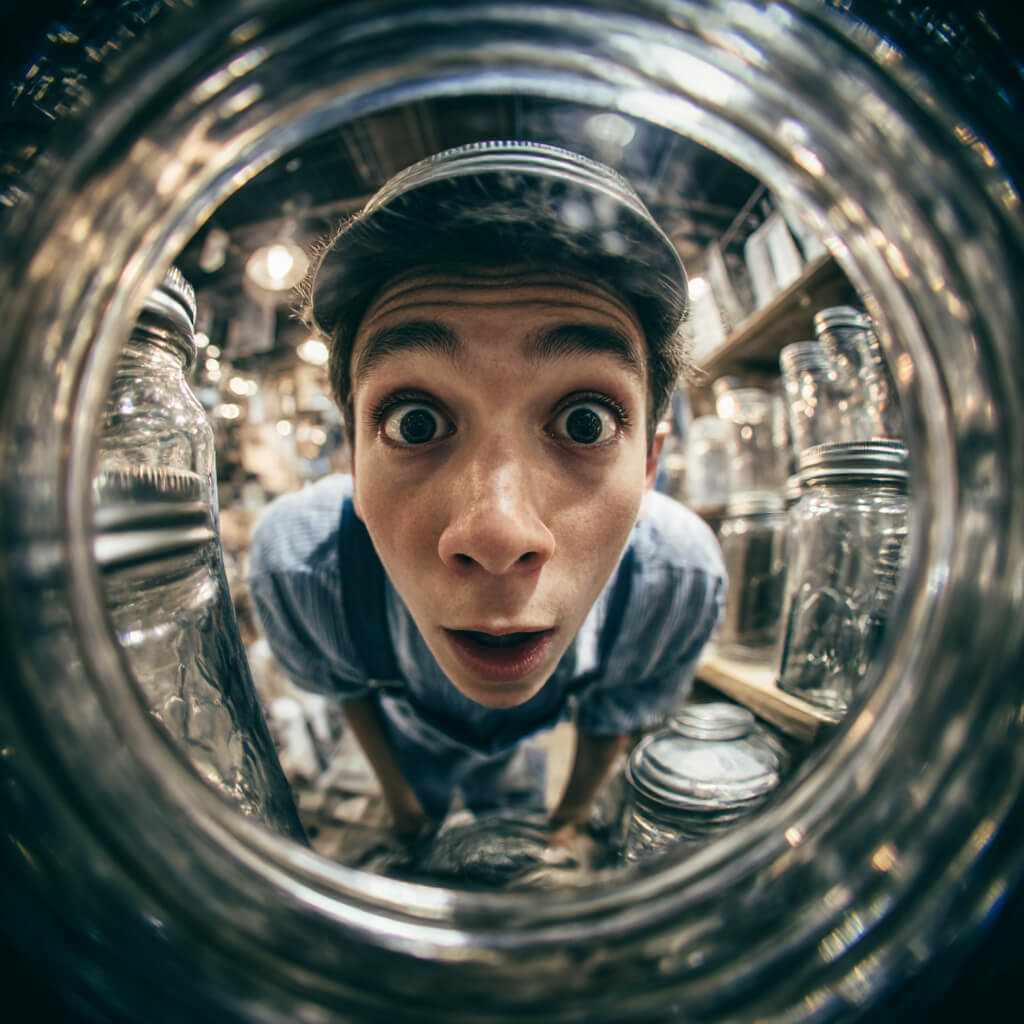 Tor 9 im Human Design - Transit - Mann schaut durchs Schlüsselloch - Dr. Birgit Greiner